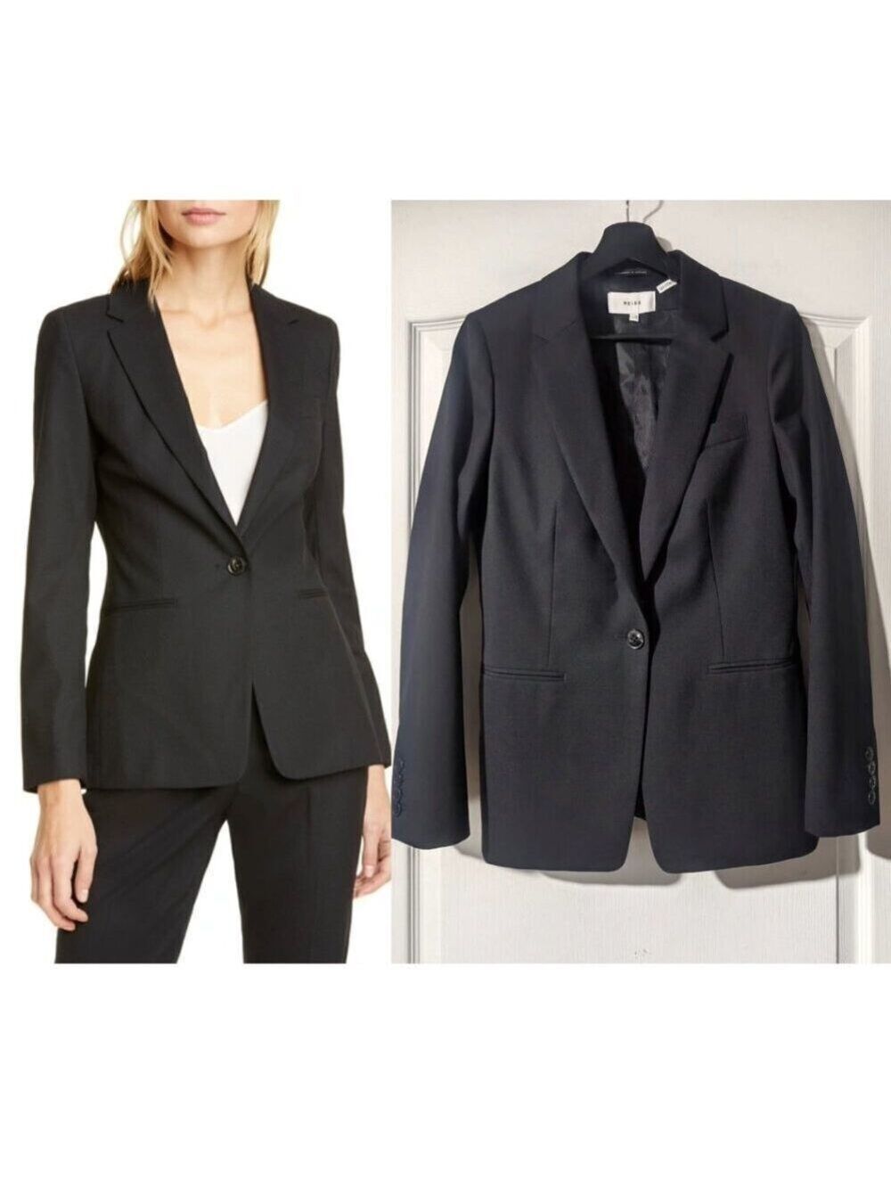 REISS | Hartley Textured Wool Jacket In Black